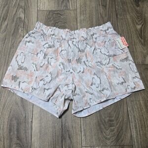 FREE PEOPLE Shorts . FP Movement In The Wild Floral Printed Ivory Combo Pink